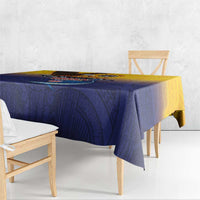 American Samoa Fautasi Tablecloth Bald Eage and Sailfish with Kakau Motifs - Polynesian Pride