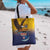 American Samoa Fautasi Tote Bag Bald Eage and Sailfish with Kakau Motifs - Polynesian Pride