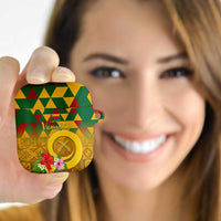 Melanesian Vanuatu AirPods Case With Tapa Tribal Pattern and Triangle Geometric Tricolor LT03 Yellow - Polynesian Pride