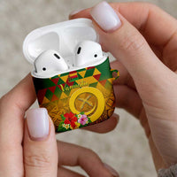 Melanesian Vanuatu AirPods Case With Tapa Tribal Pattern and Triangle Geometric Tricolor LT03 - Polynesian Pride