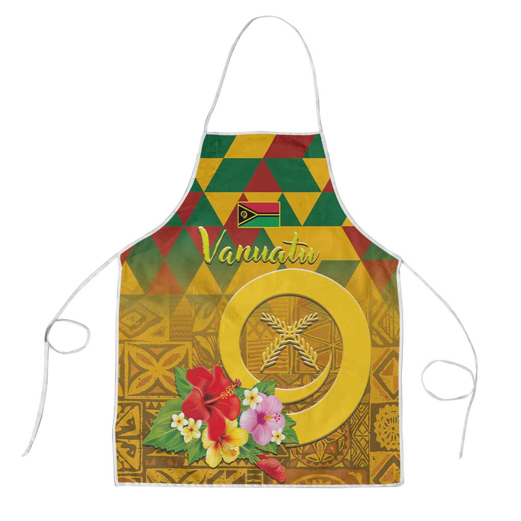 Melanesian Vanuatu Apron With Tapa Tribal Pattern and Triangle Geometric Tricolor LT03 Yellow - Polynesian Pride