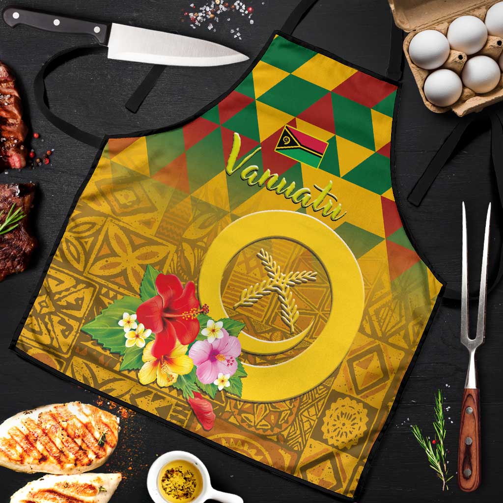 Melanesian Vanuatu Apron With Tapa Tribal Pattern and Triangle Geometric Tricolor LT03 Yellow - Polynesian Pride