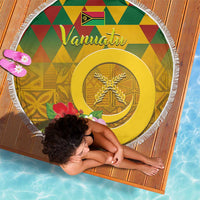 Melanesian Vanuatu Beach Blanket With Tapa Tribal Pattern and Triangle Geometric Tricolor LT03 - Polynesian Pride