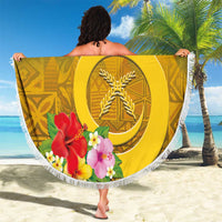 Melanesian Vanuatu Beach Blanket With Tapa Tribal Pattern and Triangle Geometric Tricolor LT03 - Polynesian Pride