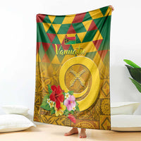 Melanesian Vanuatu Blanket With Tapa Tribal Pattern and Triangle Geometric Tricolor - Polynesian Pride