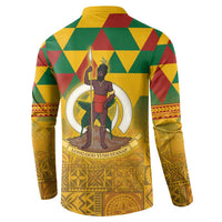 Melanesian Vanuatu Button Sweatshirt With Tapa Tribal Pattern and Triangle Geometric Tricolor LT03 - Polynesian Pride