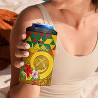 Melanesian Vanuatu 4 in 1 Can Cooler Tumbler With Tapa Tribal Pattern and Triangle Geometric Tricolor LT03 - Polynesian Pride