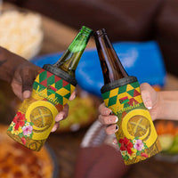 Melanesian Vanuatu 4 in 1 Can Cooler Tumbler With Tapa Tribal Pattern and Triangle Geometric Tricolor LT03 - Polynesian Pride