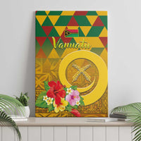 Melanesian Vanuatu Canvas Wall Art With Tapa Tribal Pattern and Triangle Geometric Tricolor LT03 - Polynesian Pride