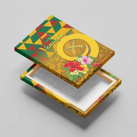 Melanesian Vanuatu Canvas Wall Art With Tapa Tribal Pattern and Triangle Geometric Tricolor LT03 - Polynesian Pride
