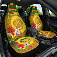 Melanesian Vanuatu Car Seat Cover With Tapa Tribal Pattern and Triangle Geometric Tricolor - Polynesian Pride
