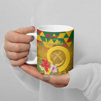 Melanesian Vanuatu Ceramic Mug With Tapa Tribal Pattern and Triangle Geometric Tricolor LT03 - Polynesian Pride