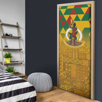 Melanesian Vanuatu Door Cover With Tapa Tribal Pattern and Triangle Geometric Tricolor - Polynesian Pride