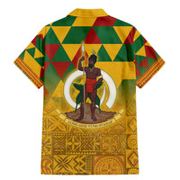 Melanesian Vanuatu Family Matching Mermaid Dress and Hawaiian Shirt With Tapa Tribal Pattern and Triangle Geometric Tricolor - Polynesian Pride