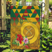 Melanesian Vanuatu Garden Flag With Tapa Tribal Pattern and Triangle Geometric Tricolor - Polynesian Pride