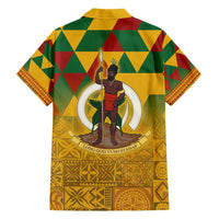 Melanesian Vanuatu Hawaiian Shirt With Tapa Tribal Pattern and Triangle Geometric Tricolor LT03 - Polynesian Pride