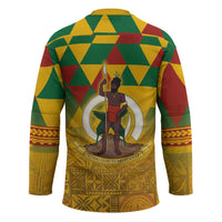 Melanesian Vanuatu Hockey Jersey With Tapa Tribal Pattern and Triangle Geometric Tricolor LT03 - Polynesian Pride