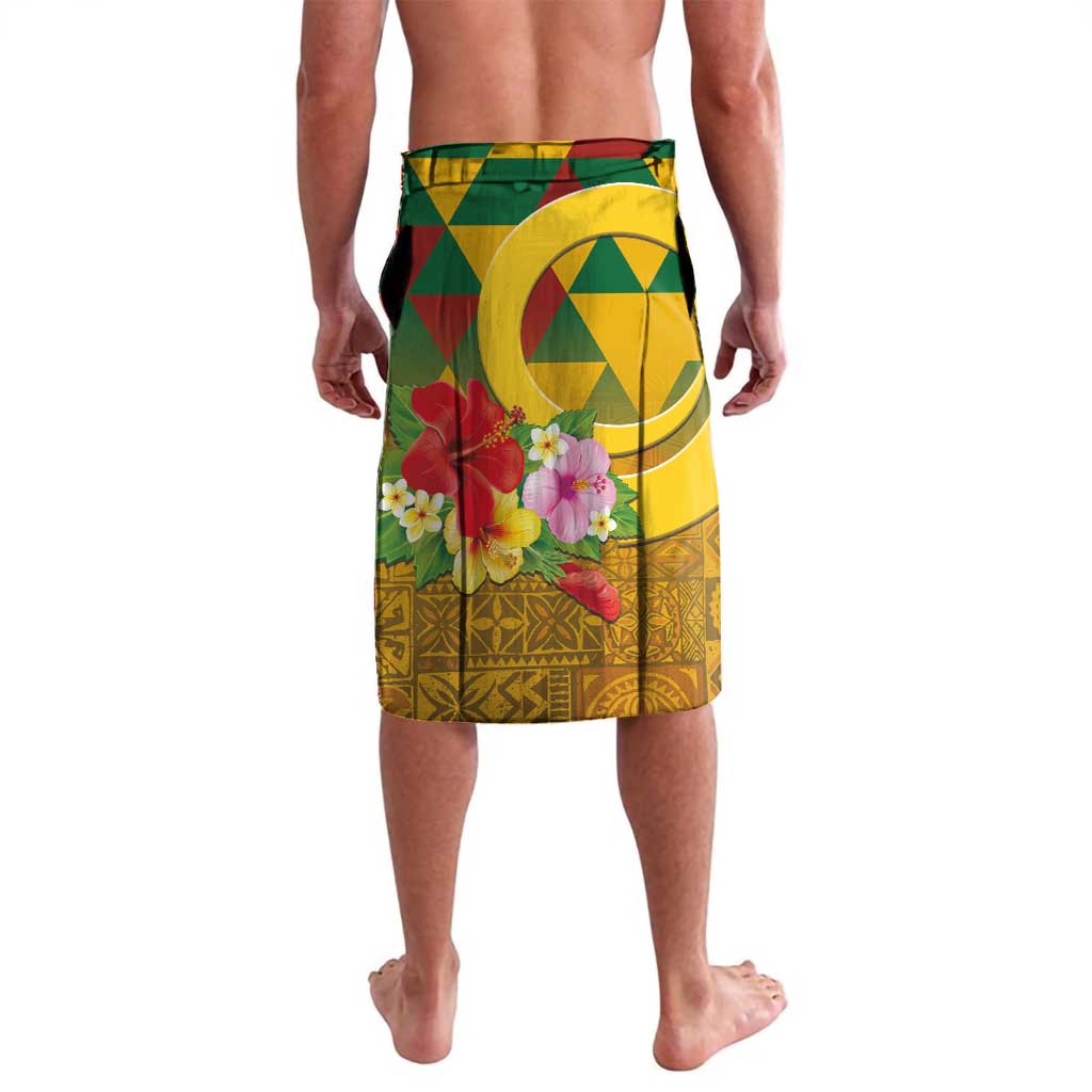 Melanesian Vanuatu Lavalava With Tapa Tribal Pattern and Triangle Geometric Tricolor - Polynesian Pride