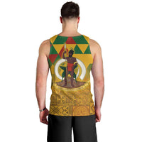 Melanesian Vanuatu Men Tank Top With Tapa Tribal Pattern and Triangle Geometric Tricolor LT03 - Polynesian Pride