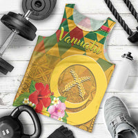 Melanesian Vanuatu Men Tank Top With Tapa Tribal Pattern and Triangle Geometric Tricolor LT03 - Polynesian Pride