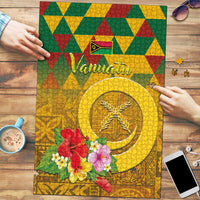 Melanesian Vanuatu Puzzle With Tapa Tribal Pattern and Triangle Geometric Tricolor LT03 Yellow - Polynesian Pride