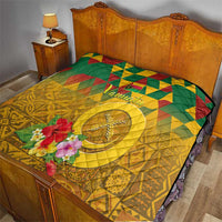 Melanesian Vanuatu Quilt With Tapa Tribal Pattern and Triangle Geometric Tricolor - Polynesian Pride