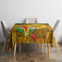 Melanesian Vanuatu Tablecloth With Tapa Tribal Pattern and Triangle Geometric Tricolor LT03 - Polynesian Pride