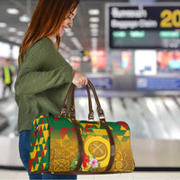 Melanesian Vanuatu Travel Bag With Tapa Tribal Pattern and Triangle Geometric Tricolor - Polynesian Pride