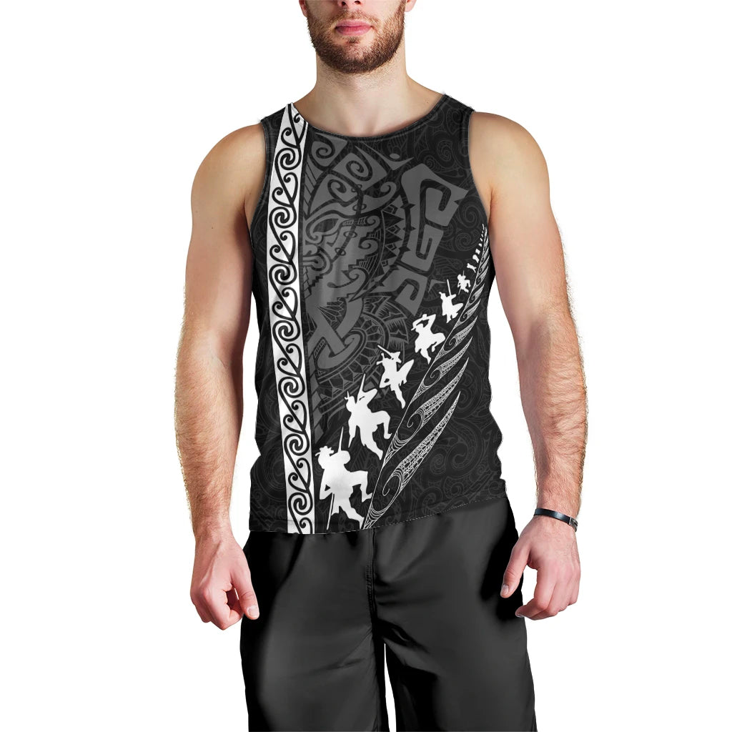 New Zealand Rugby Men Tank Top Haka Dance Tribal God Mask Maori Pattern LT03 - Polynesian Pride