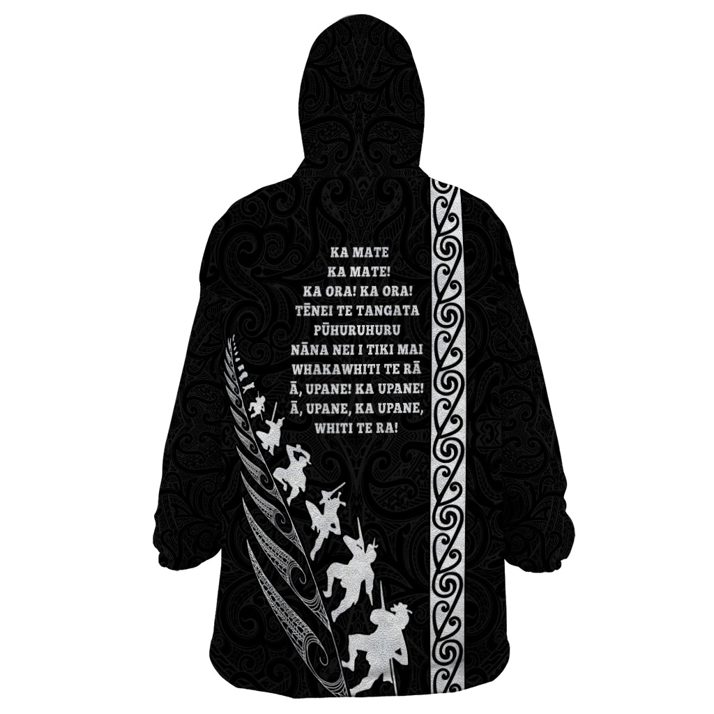 New Zealand Rugby Wearable Blanket Hoodie Haka Dance Tribal God Mask Maori Pattern LT03 - Polynesian Pride