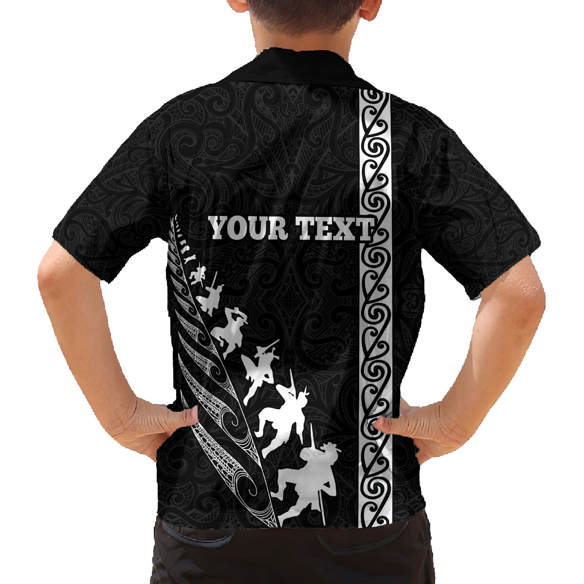 custom-new-zealand-rugby-family-matching-off-shoulder-maxi-dress-and-hawaiian-shirt-haka-dance-tribal-god-mask-maori-pattern