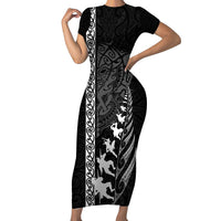 custom-new-zealand-rugby-family-matching-short-sleeve-bodycon-dress-and-hawaiian-shirt-haka-dance-tribal-god-mask-maori-pattern