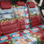 Merry Christmas Back Car Seat Cover Funny Santa Claus Cards Photo and Polynesian Pattern Red Color