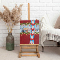 Merry Christmas Canvas Wall Art Funny Santa Claus Cards Photo and Polynesian Pattern Red Color LT03 - Polynesian Pride