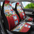 Merry Christmas Car Seat Cover Funny Santa Claus Cards Photo and Polynesian Pattern Red Color