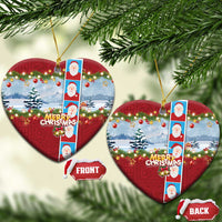 Merry Christmas Ceramic Ornament Funny Santa Claus Cards Photo and Polynesian Pattern Red Color LT03 Heart Red - Polynesian Pride