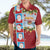 Merry Christmas Hawaiian Shirt Funny Santa Claus Cards Photo and Polynesian Pattern Red Color