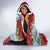 Merry Christmas Hooded Blanket Funny Santa Claus Cards Photo and Polynesian Pattern Red Color