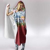 Merry Christmas Hooded Blanket Funny Santa Claus Cards Photo and Polynesian Pattern Red Color LT03 - Polynesian Pride
