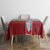 Merry Christmas Tablecloth Funny Santa Claus Cards Photo and Polynesian Pattern Red Color