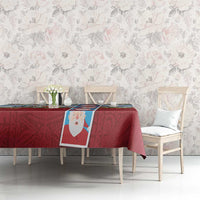 Merry Christmas Tablecloth Funny Santa Claus Cards Photo and Polynesian Pattern Red Color LT03 - Polynesian Pride