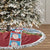 Merry Christmas Tree Skirt Funny Santa Claus Cards Photo and Polynesian Pattern Red Color