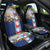 Merry Christmas Car Seat Cover Funny Santa Claus Cards Photo and Polynesian Pattern Blue Color LT03