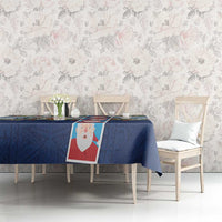 Merry Christmas Tablecloth Funny Santa Claus Cards Photo and Polynesian Pattern Blue Color LT03 - Polynesian Pride