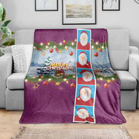 Merry Christmas Blanket Funny Santa Claus Cards Photo and Polynesian Pattern Pink Color LT03 - Polynesian Pride