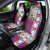 Merry Christmas Car Seat Cover Funny Santa Claus Cards Photo and Polynesian Pattern Pink Color