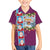 Merry Christmas Kid Hawaiian Shirt Funny Santa Claus Cards Photo and Polynesian Pattern Pink Color