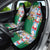 Merry Christmas Car Seat Cover Funny Santa Claus Cards Photo and Polynesian Pattern Green Color