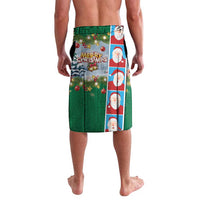 Merry Christmas Lavalava Funny Santa Claus Cards Photo and Polynesian Pattern Green Color LT03 - Polynesian Pride