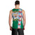 Merry Christmas Men Tank Top Funny Santa Claus Cards Photo and Polynesian Pattern Green Color